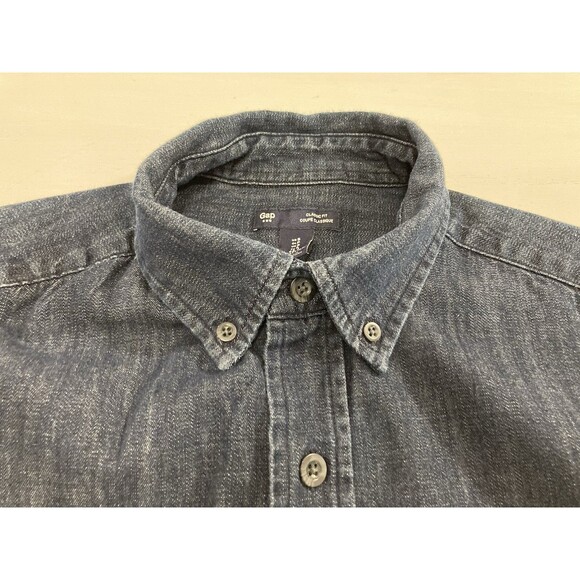 GAP Factory Shirt Women’s S Blue Denim Long Sleeve Button Up Casual Top - Picture 3 of 9